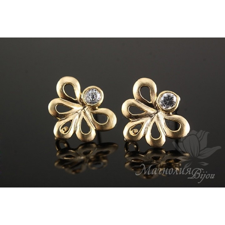 ПУССЕТЫ "Виктория", позолота 14 карат