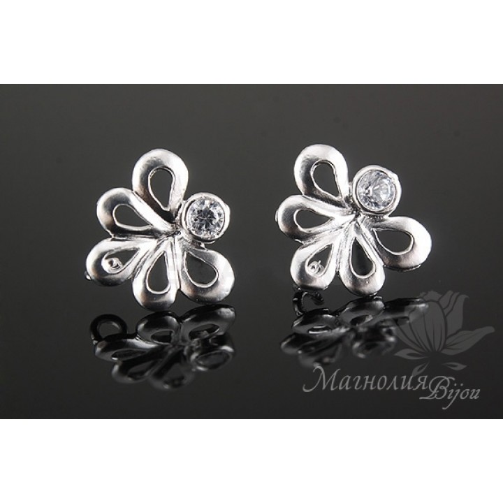 ПУССЕТЫ "Виктория", родиевое покрытие