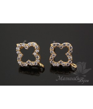 ПУССЕТЫ "Марокко", позолота 14 карат