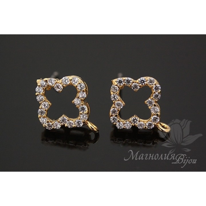 ПУССЕТЫ "Марокко", позолота 14 карат