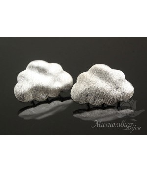 ПУССЕТЫ "Тучки", родиевое покрытие