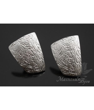 Пуссеты "Грация", родиевое покрытие