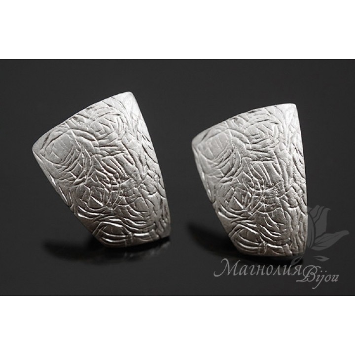 Пуссеты "Грация", родиевое покрытие