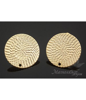 ПУССЕТЫ "Золото Инков", позолота 14 карат