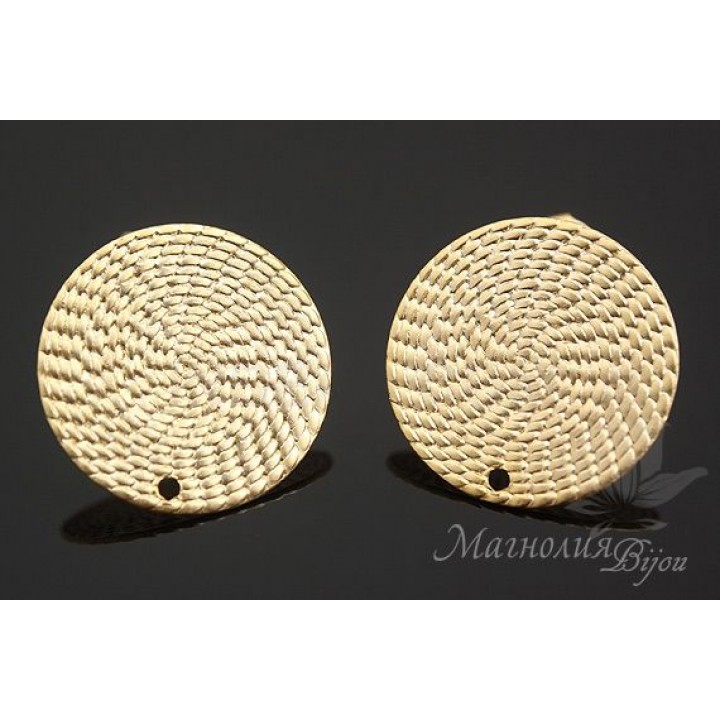 ПУССЕТЫ "Золото Инков", позолота 14 карат