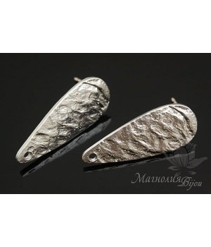 Пуссеты "Moon Land", родиевое покрытие