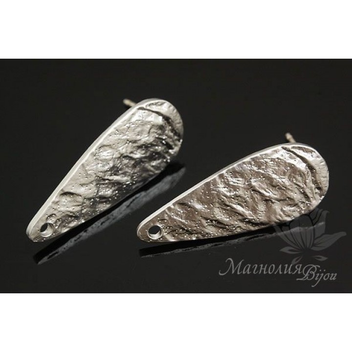 Пуссеты "Moon Land", родиевое покрытие