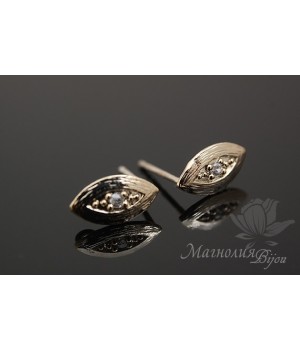 ПУССЕТЫ "Глазки", позолота 14 карат