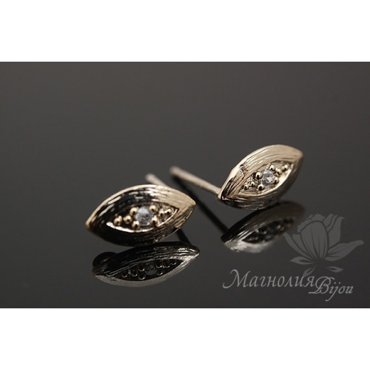 ПУССЕТЫ "Глазки", позолота 14 карат