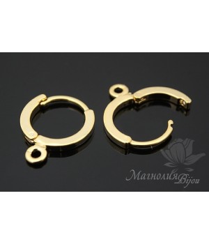 Швензы "Круглые", позолота 14 карат