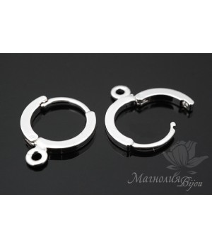 Швензы "Круглые", родиевое покрытие