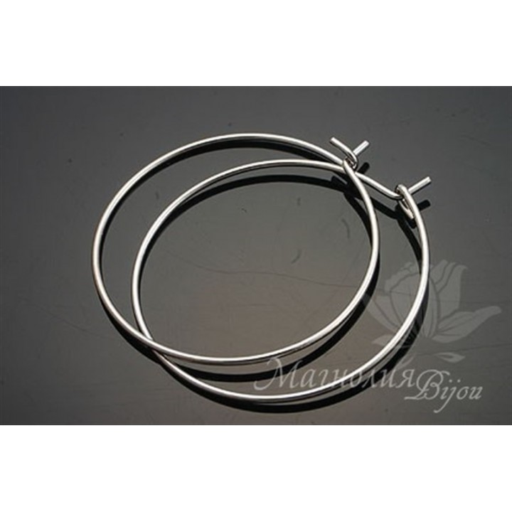 Швензы-кольца "Circle", родиевое покрытие
