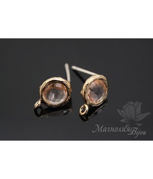 ПУССЕТЫ "Champagne", позолота 14 карат