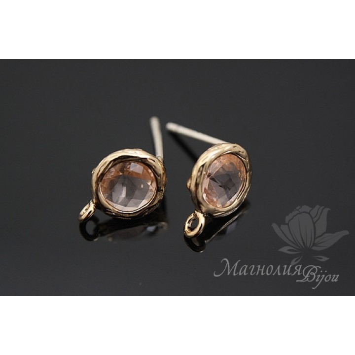 ПУССЕТЫ "Champagne", позолота 14 карат