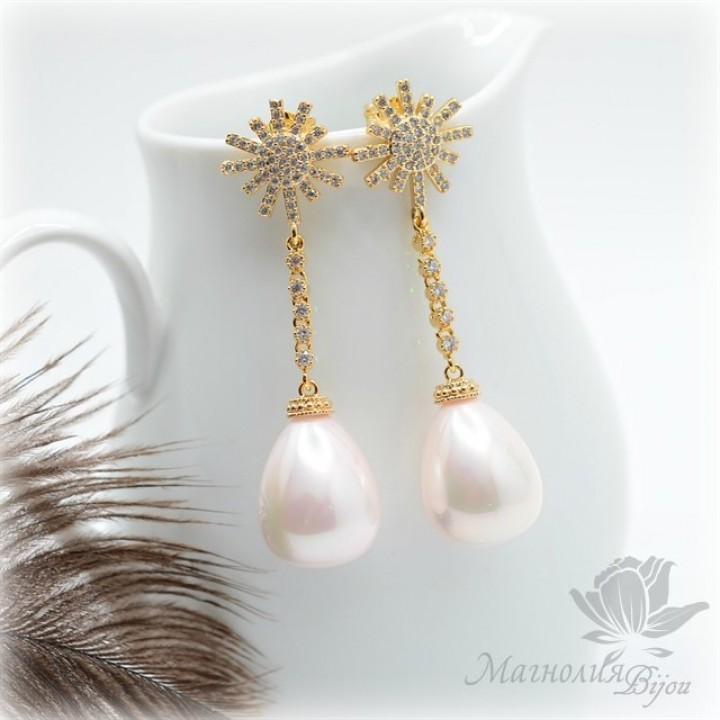 СЕРЬГИ "Искра", позолота