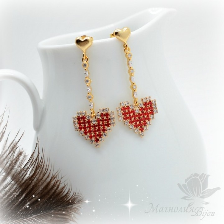 СЕРЬГИ "Amor", позолота 16 карат