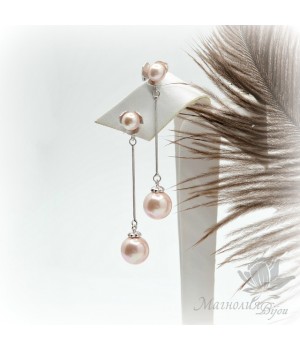 СЕРЬГИ "Абелия", родиевое покрытие