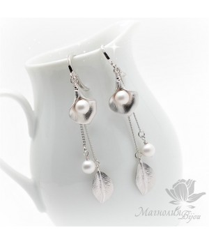 СЕРЬГИ "Весенние", родиевое покрытие