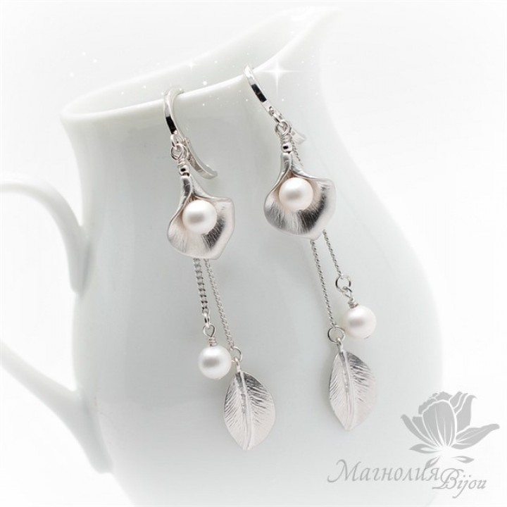 СЕРЬГИ "Весенние", родиевое покрытие