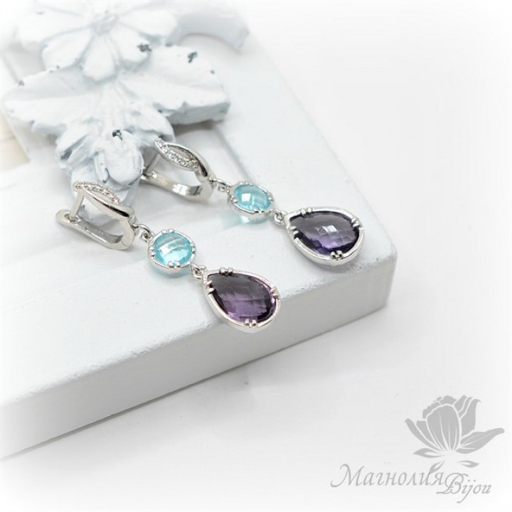 СЕРЬГИ "Harmony", родиевое покрытие