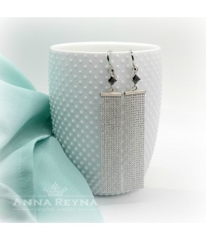 СЕРЬГИ-ШТОРКИ, родиевое покрытие