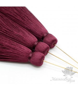 Шёлковая кисть "BURGUNDY" с пином(позолота 16 карат)