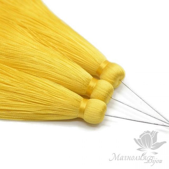 Шёлковая кисть "CANARY" с пином(родиевое покрытие)