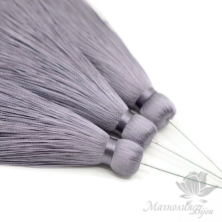 Шёлковая кисть "GRAY GULL" с пином(родиевое покрытие)