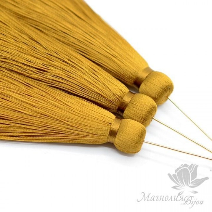 Шёлковая кисть "HONEY MUSTARD" с пином(позолота 16 карат)