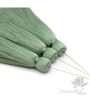 Шёлковая кисть "OLIVE" с пином(родиевое покрытие)