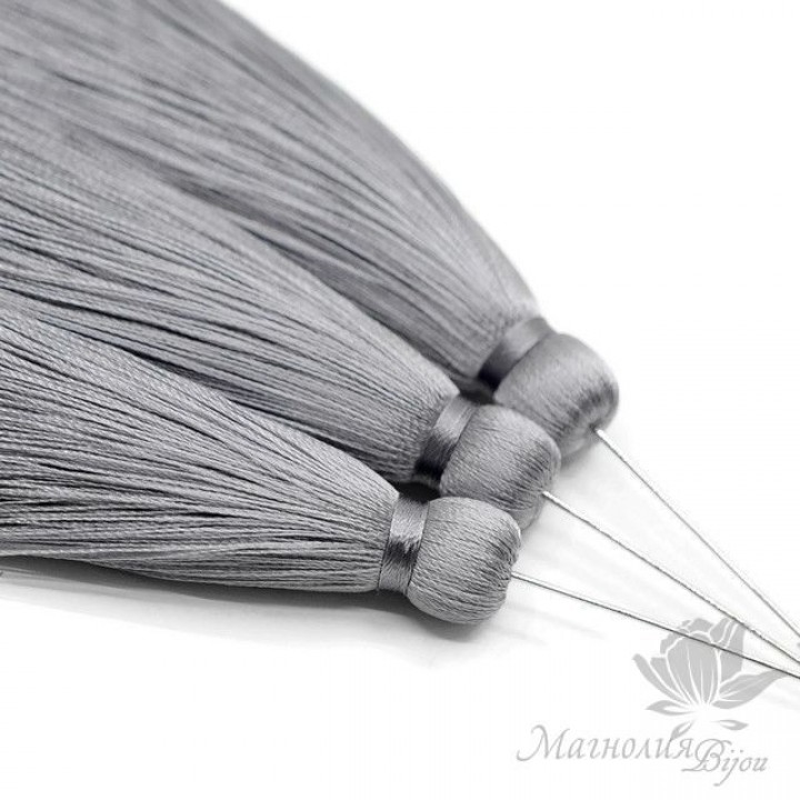 Шёлковая кисть "STEEL" с пином(родиевое покрытие)