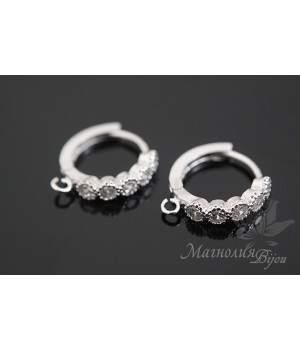 ШВЕНЗЫ "Мадлен", серебро 925 пробы + родиевое покрытие