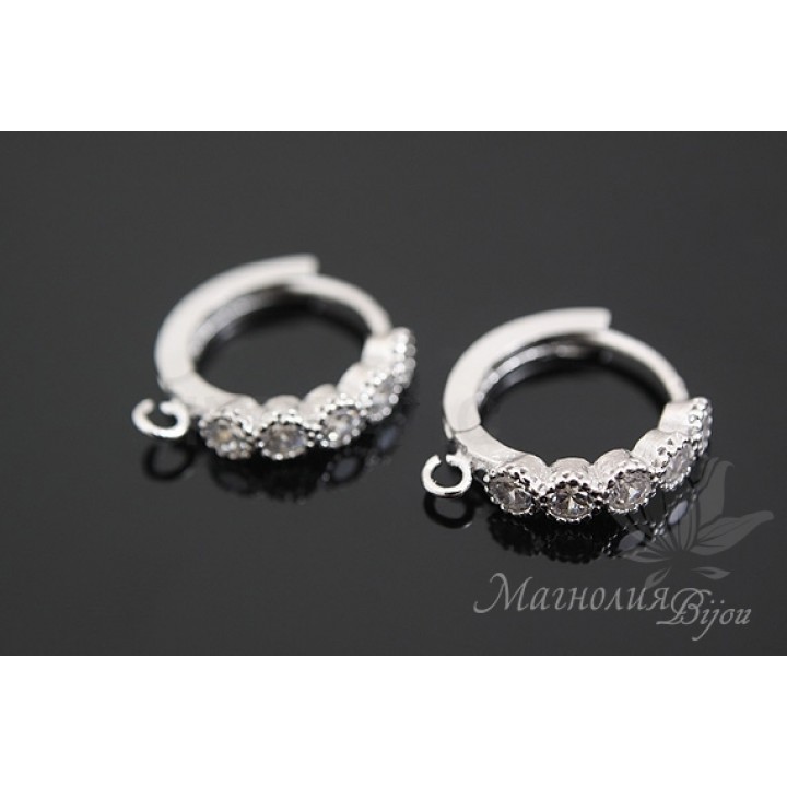 ШВЕНЗЫ "Мадлен", серебро 925 пробы + родиевое покрытие