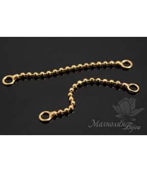 КОННЕКТОР "Цепочка", серебро 925 пробы + позолота 14 карат