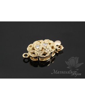 ЗАМОК "Liliana", серебро 925 пробы + позолота 14 карат