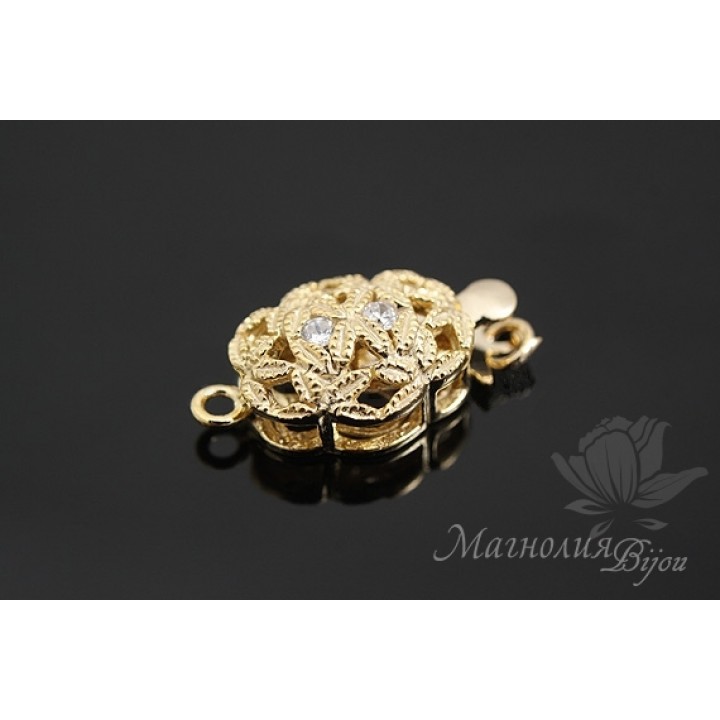 ЗАМОК "Liliana", серебро 925 пробы + позолота 14 карат