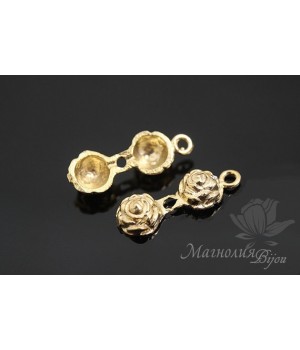 КАЛЛОТЫ "Rose", серебро 925 пробы + позолота 14 карат