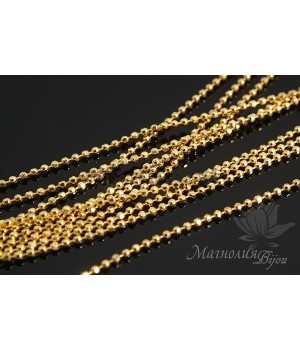 ЦЕПОЧКА "Перлина" 50см, серебро 925 пробы + позолота 16 карат