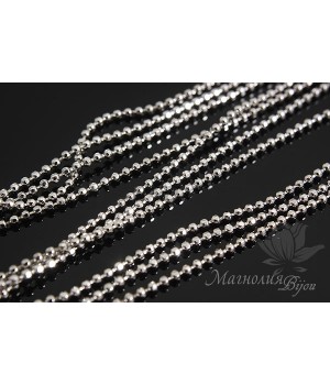 ЦЕПОЧКА "Перлина" 50см, серебро 925 пробы + родиевое покрытие