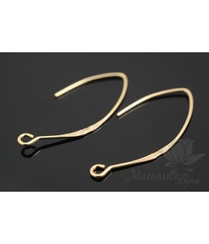 ШВЕНЗЫ "Крючок", серебро 925 пробы + позолота 14 карат