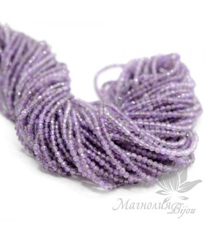 Бусины АМЕТИСТА 2мм, граненые, полная нить 40см