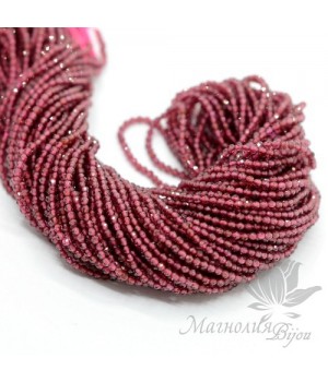 Бусины ГРАНАТА 1,5мм, граненые, полная нить 40см