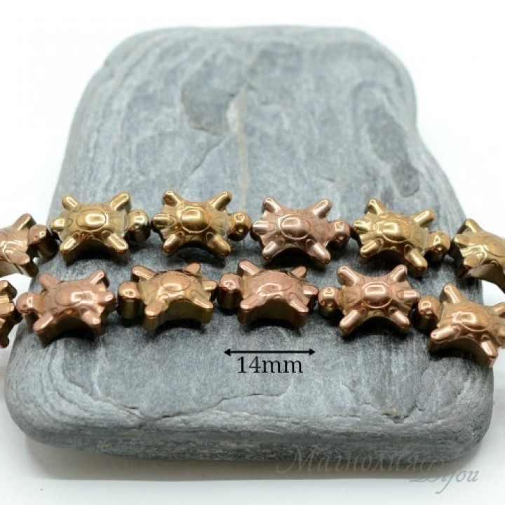 ГЕМАТИТ "Черепашки", с титановым покрытием, цвет медь, 2 штуки