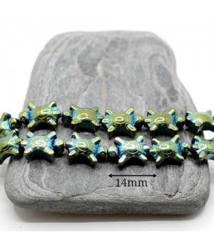 ГЕМАТИТ "Черепашки", с титановым покрытием, цвет зелёный, 2 штуки