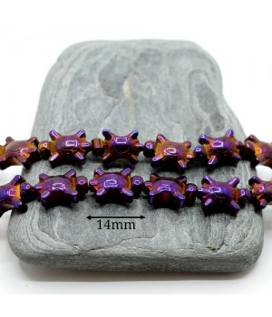 ГЕМАТИТ "Черепашки", с титановым покрытием, цвет пурпурный, 2 штуки