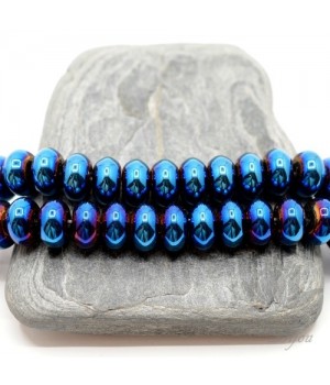 ГЕМАТИТ "Рондель 10мм", с титановым покрытием, цвет синий, 10 штук