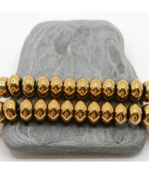 ГЕМАТИТ "Рондель 10мм", с титановым покрытием, цвет золотой, 10 штук