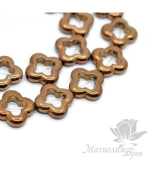 ГЕМАТИТ "Ван Клиф", с титановым покрытием, цвет бронза, 1 штука