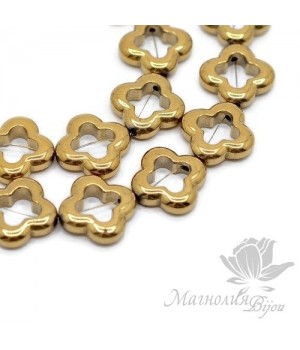 ГЕМАТИТ "Ван Клиф", с титановым покрытием, цвет золото, 1 штука