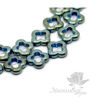 ГЕМАТИТ "Ван Клиф", с титановым покрытием, цвет зелёный, 1 штука